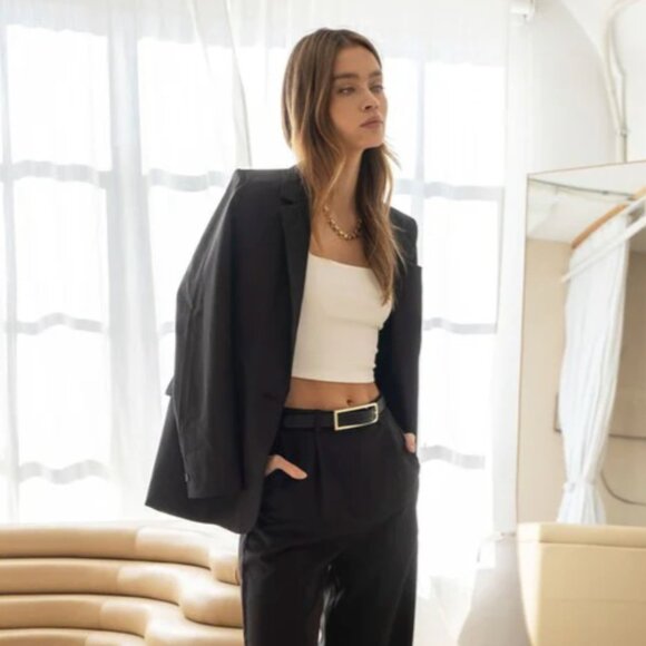 THE WORKSHOP GIRLBOSS ANDREA SET BLAZER - BLACK - Picture 3 of 5